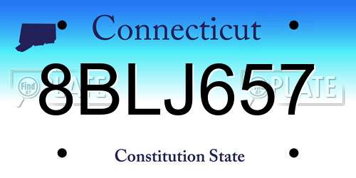 8BLJ657 Connecticut License Plate