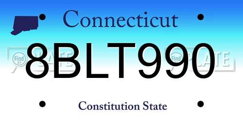 8BLT990 Connecticut License Plate