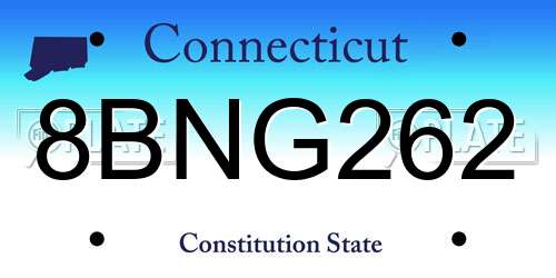 8BNG262 Connecticut License Plate