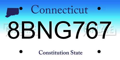 8BNG767 Connecticut License Plate