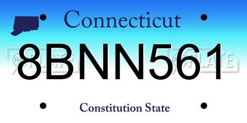 8BNN561 Connecticut License Plate