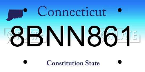 8BNN861 Connecticut License Plate