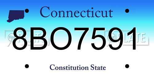 8BO7591 Connecticut License Plate