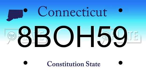 8BOH59 Connecticut License Plate
