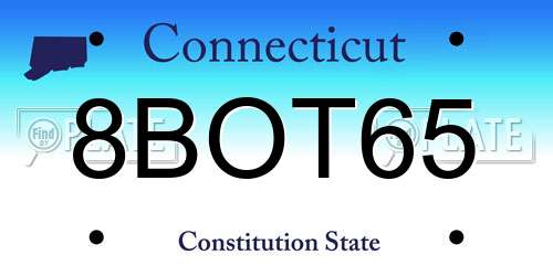8BOT65 Connecticut License Plate