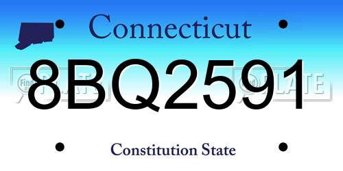 8BQ2591 Connecticut License Plate