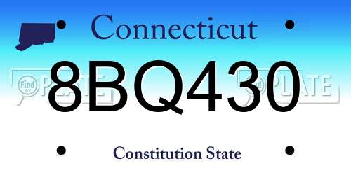 8BQ430 Connecticut License Plate