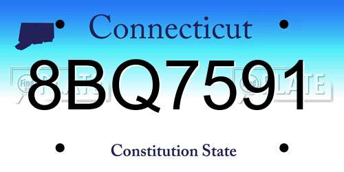 8BQ7591 Connecticut License Plate