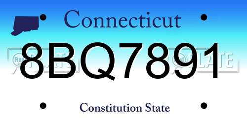8BQ7891 Connecticut License Plate