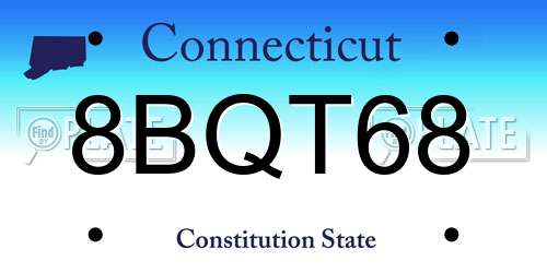 8BQT68 Connecticut License Plate