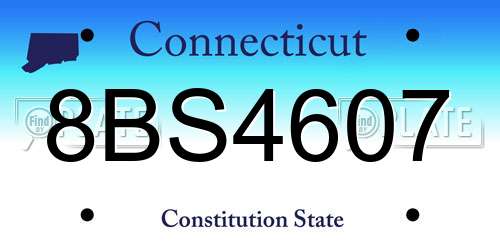 8BS4607 Connecticut License Plate