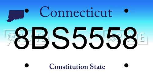 8BS5558 Connecticut License Plate