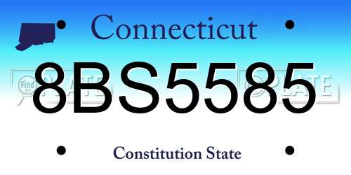 8BS5585 Connecticut License Plate