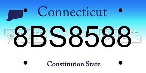 8BS8588 Connecticut License Plate
