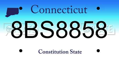8BS8858 Connecticut License Plate