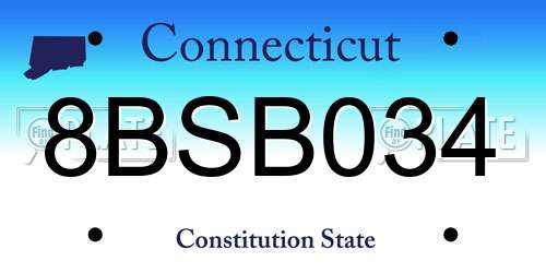 8BSB034 Connecticut License Plate