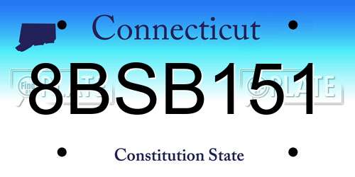 8BSB151 Connecticut License Plate