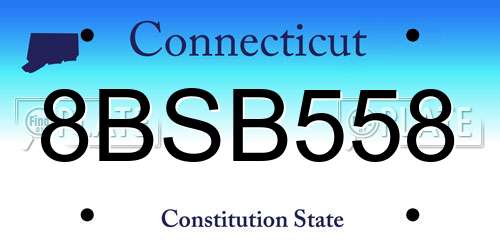 8BSB558 Connecticut License Plate