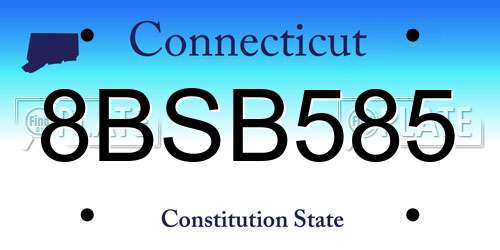 8BSB585 Connecticut License Plate