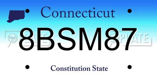 8BSM87 Connecticut License Plate