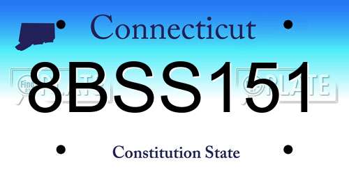 8BSS151 Connecticut License Plate