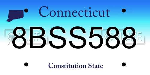 8BSS588 Connecticut License Plate