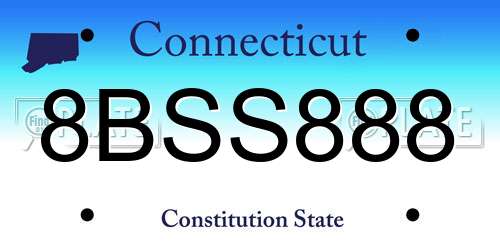 8BSS888 Connecticut License Plate