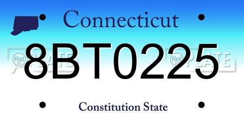 8BT0225 Connecticut License Plate