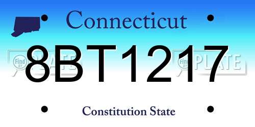 8BT1217 Connecticut License Plate