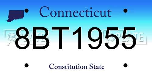 8BT1955 Connecticut License Plate