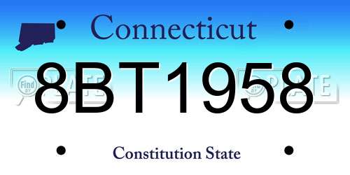 8BT1958 Connecticut License Plate