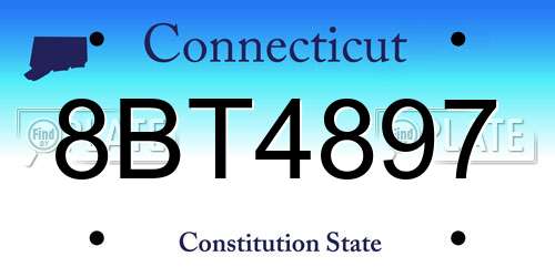 8BT4897 Connecticut License Plate
