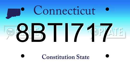8BTI717 Connecticut License Plate