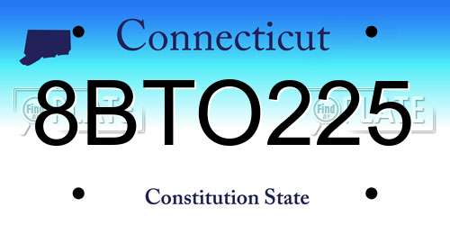 8BTO225 Connecticut License Plate