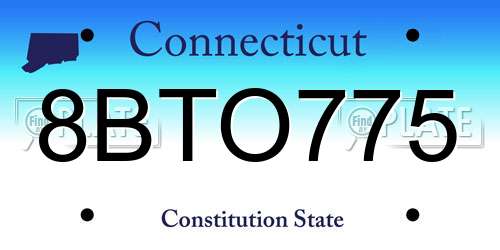 8BTO775 Connecticut License Plate