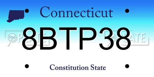 8BTP38 Connecticut License Plate