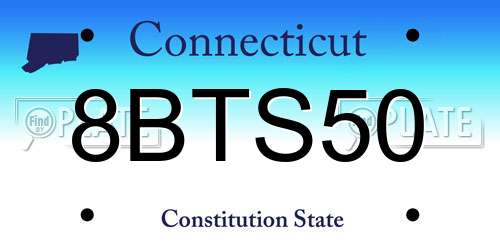8BTS50 Connecticut License Plate