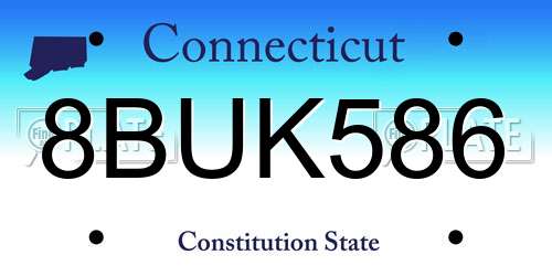 8BUK586 Connecticut License Plate