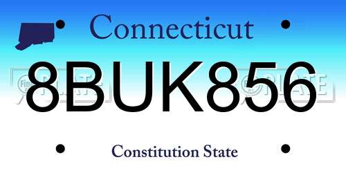 8BUK856 Connecticut License Plate