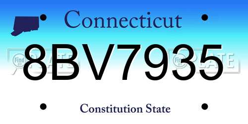 8BV7935 Connecticut License Plate
