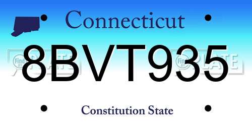 8BVT935 Connecticut License Plate
