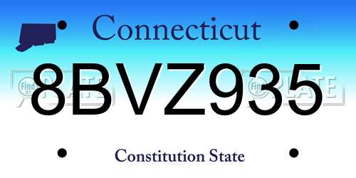 8BVZ935 Connecticut License Plate