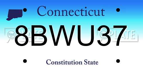 8BWU37 Connecticut License Plate