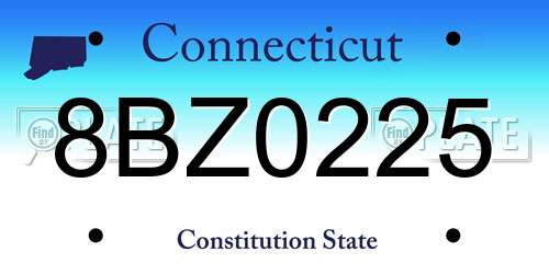 8BZ0225 Connecticut License Plate