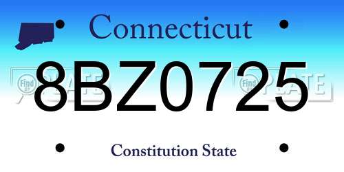 8BZ0725 Connecticut License Plate