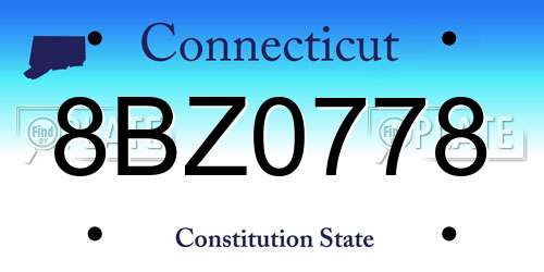 8BZ0778 Connecticut License Plate