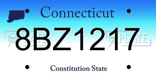 8BZ1217 Connecticut License Plate