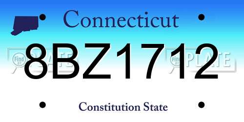 8BZ1712 Connecticut License Plate