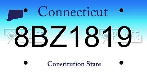 8BZ1819 Connecticut License Plate