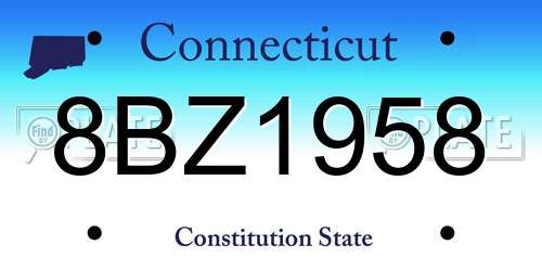 8BZ1958 Connecticut License Plate